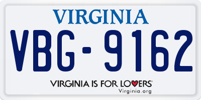 VA license plate VBG9162