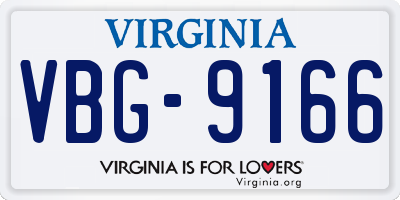VA license plate VBG9166