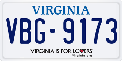 VA license plate VBG9173