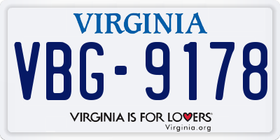 VA license plate VBG9178