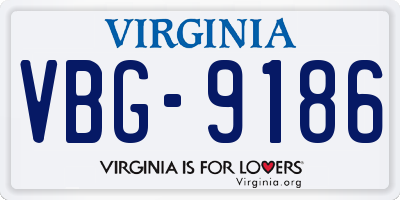 VA license plate VBG9186