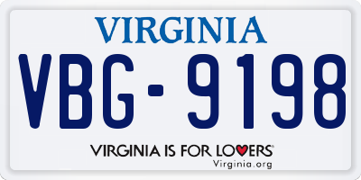 VA license plate VBG9198