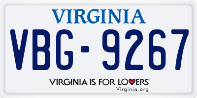 VA license plate VBG9267