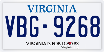 VA license plate VBG9268