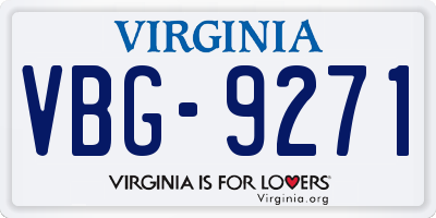 VA license plate VBG9271