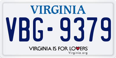 VA license plate VBG9379