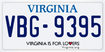 VA license plate VBG9395