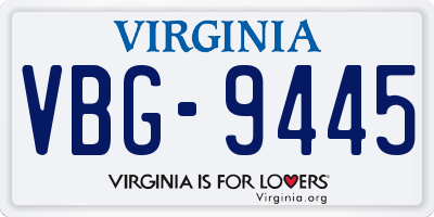 VA license plate VBG9445