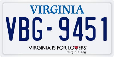 VA license plate VBG9451