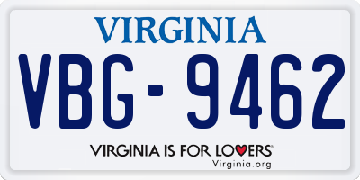 VA license plate VBG9462