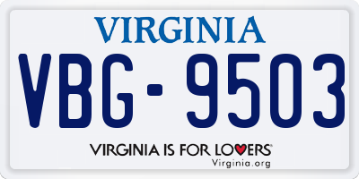 VA license plate VBG9503