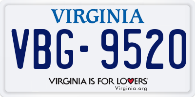 VA license plate VBG9520