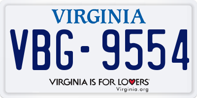 VA license plate VBG9554