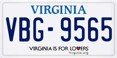 VA license plate VBG9565