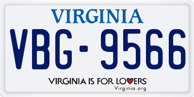 VA license plate VBG9566