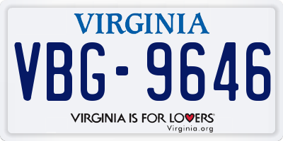 VA license plate VBG9646