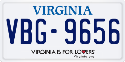 VA license plate VBG9656