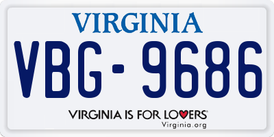 VA license plate VBG9686