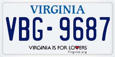 VA license plate VBG9687