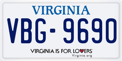 VA license plate VBG9690