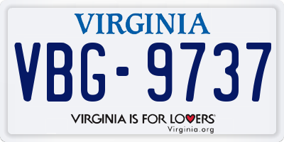 VA license plate VBG9737
