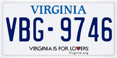 VA license plate VBG9746