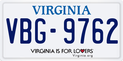 VA license plate VBG9762