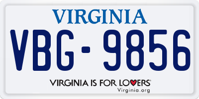 VA license plate VBG9856