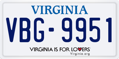 VA license plate VBG9951