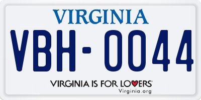 VA license plate VBH0044