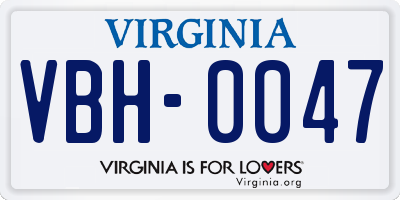 VA license plate VBH0047