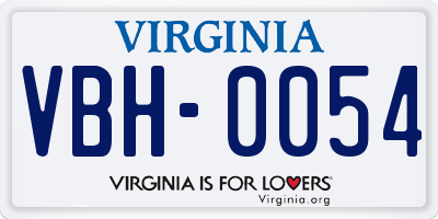 VA license plate VBH0054