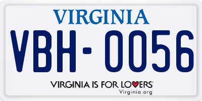 VA license plate VBH0056