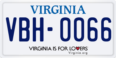 VA license plate VBH0066
