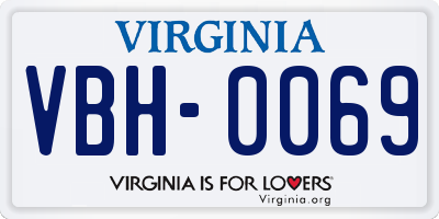 VA license plate VBH0069
