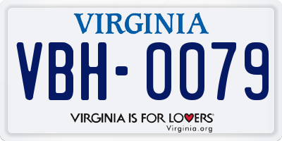 VA license plate VBH0079
