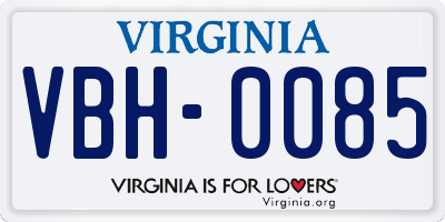 VA license plate VBH0085