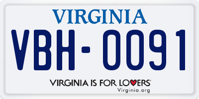 VA license plate VBH0091