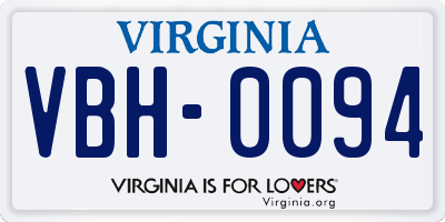 VA license plate VBH0094