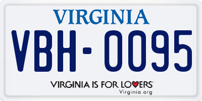 VA license plate VBH0095