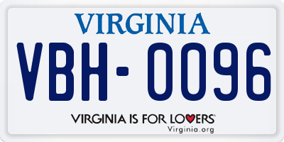 VA license plate VBH0096