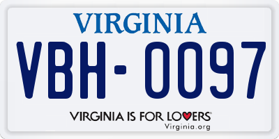 VA license plate VBH0097