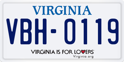 VA license plate VBH0119