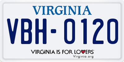 VA license plate VBH0120