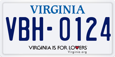 VA license plate VBH0124