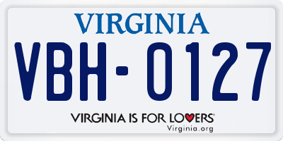 VA license plate VBH0127