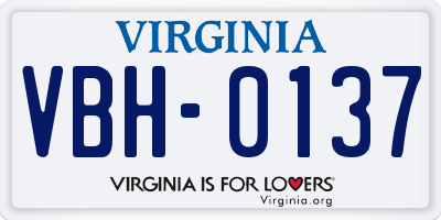 VA license plate VBH0137