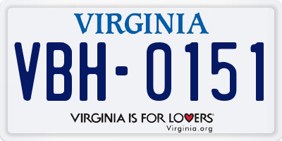 VA license plate VBH0151