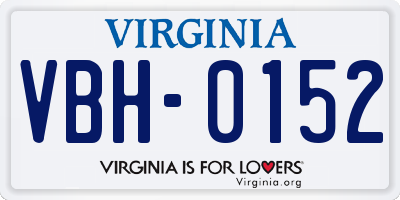 VA license plate VBH0152