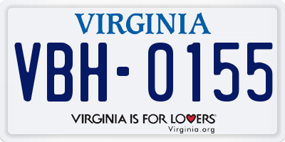 VA license plate VBH0155